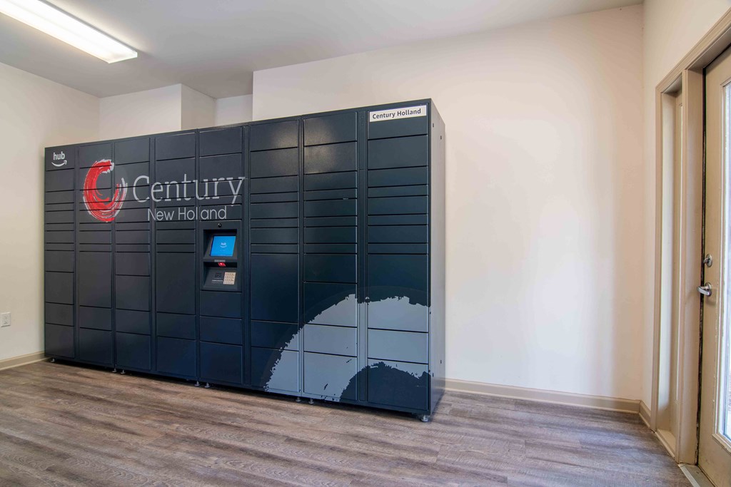 a large storage room with a logo on it at Century New Holland, Georgia, 30501