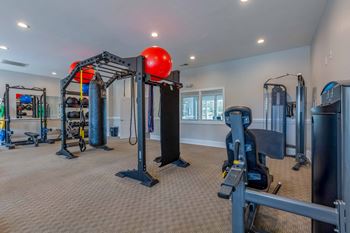 the gym in the owners home is equipped with cardio equipment and weights