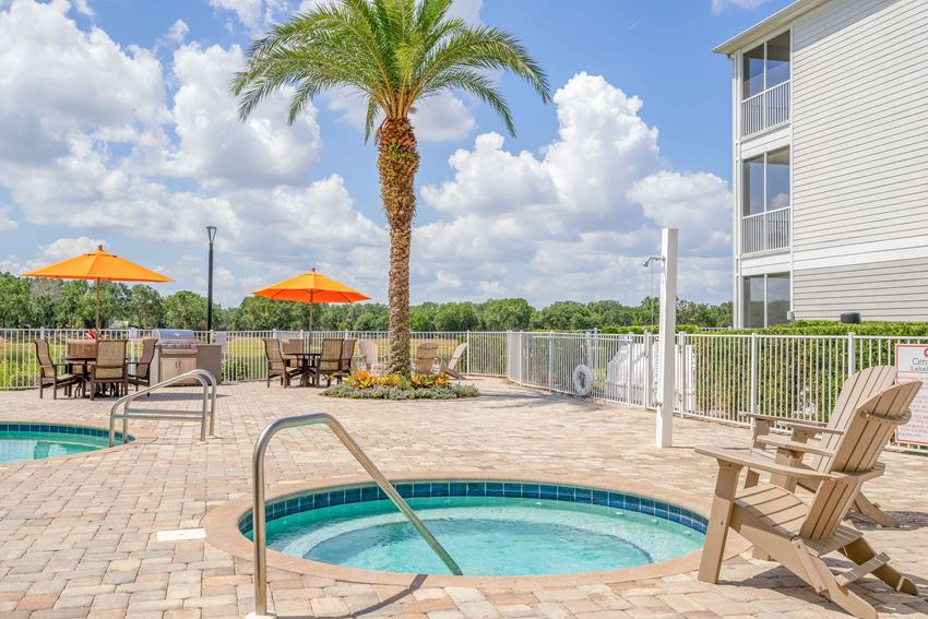 our apartments have a resort style pool and patio