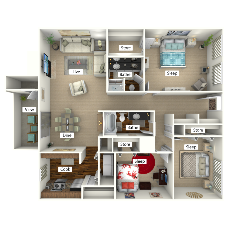 Chestnut Floor Plan Chestnut Floor Plan at Forest Ridge on Terrell Mill, Georgia