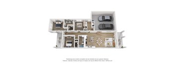 a stylized floor plan of a 1 bedroom floor plan