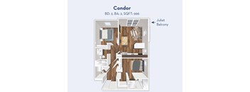 Peregrine Place Condor two-bedroom, two-bathroom floorplan