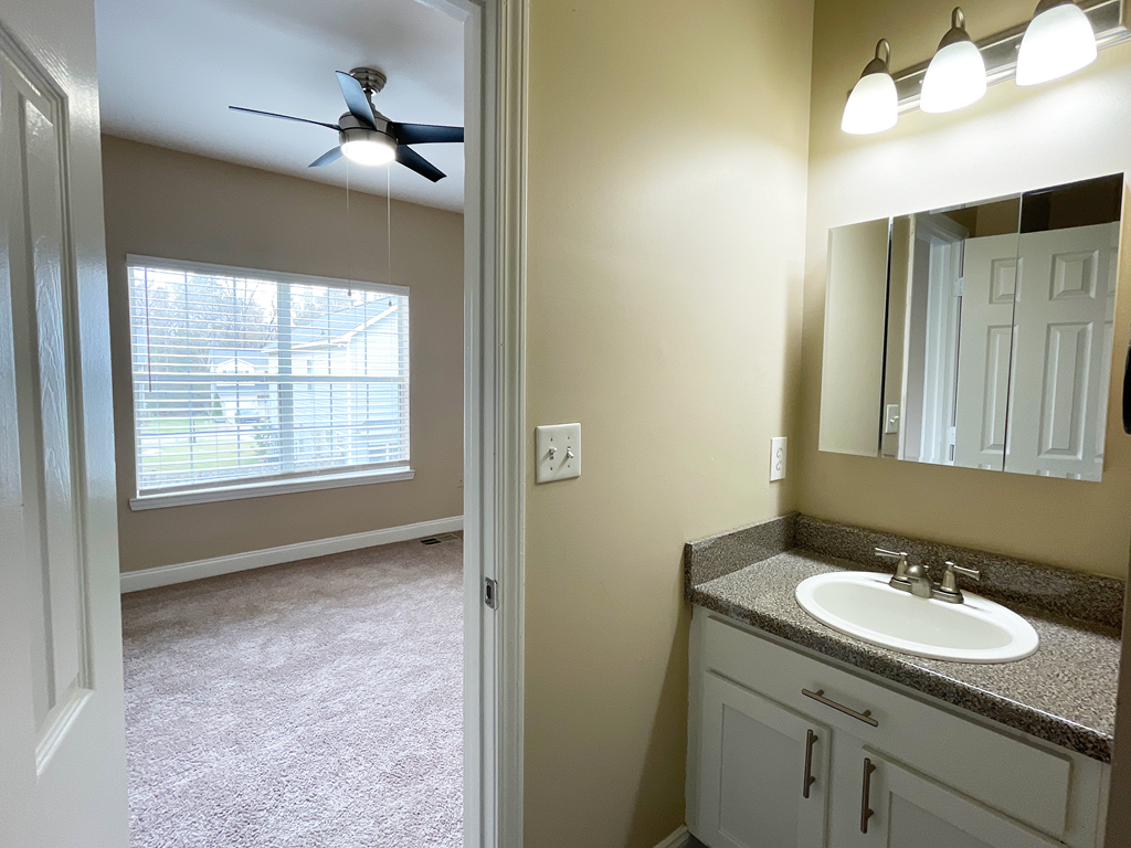 Congaree Villas in West Columbia SC, upstairs bathroom and bedroom