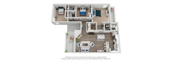 3 bed 2 bath C2 floor planat Spalding Vue Apartments, Peachtree Corners, Georgia