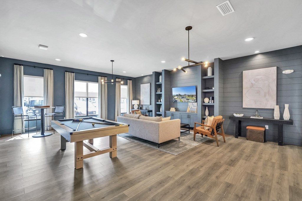 Living room in clubhouse at The Charles Apartments , Destin