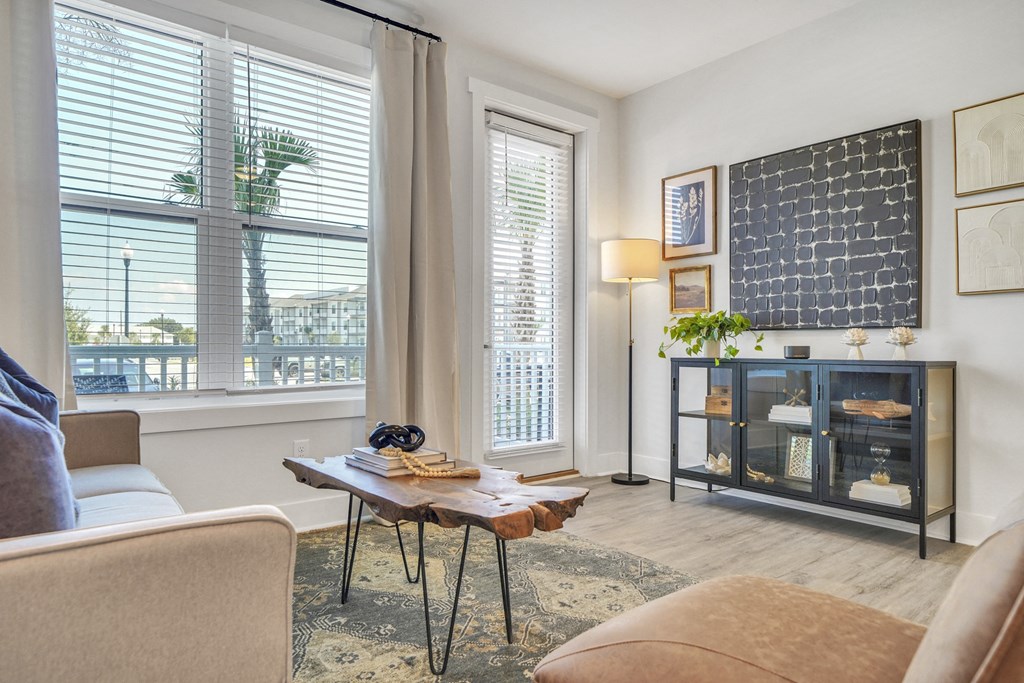 Living room area at The Charles Apartments , Destin, 32541