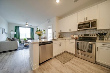 Kitchen with appliances at Exchange at Rock Hill, South Carolina, 29730
