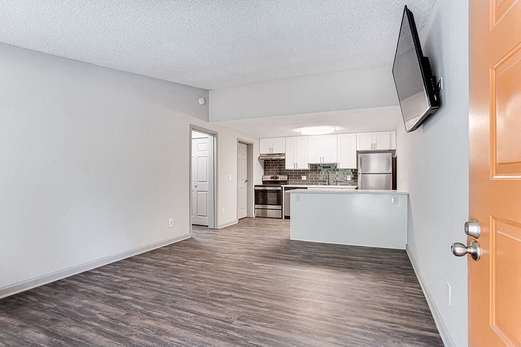 Living area/ Breakfast Bar/ Kitchen at Elevate Woodstock Apartmnets, Georgia