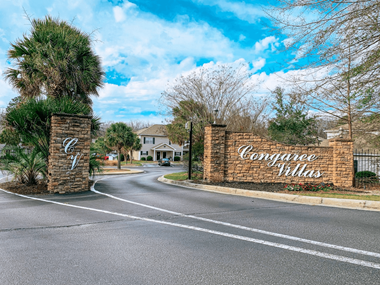 Congaree Villas in West Columbia SC monument sign with white lettering