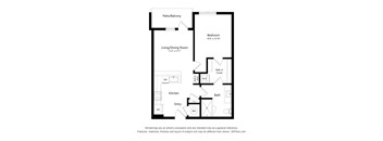 1 bedroom 1 bathroom 1E Floor Plan at Exchange at Rock Hill, South Carolina