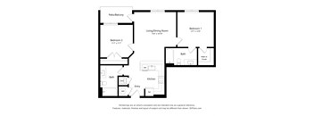 2 bedroom 2 bathroom 2E Floor Plan at Exchange at Rock Hill, South Carolina