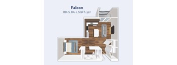 Peregrine Place Falcon studio floorplan
