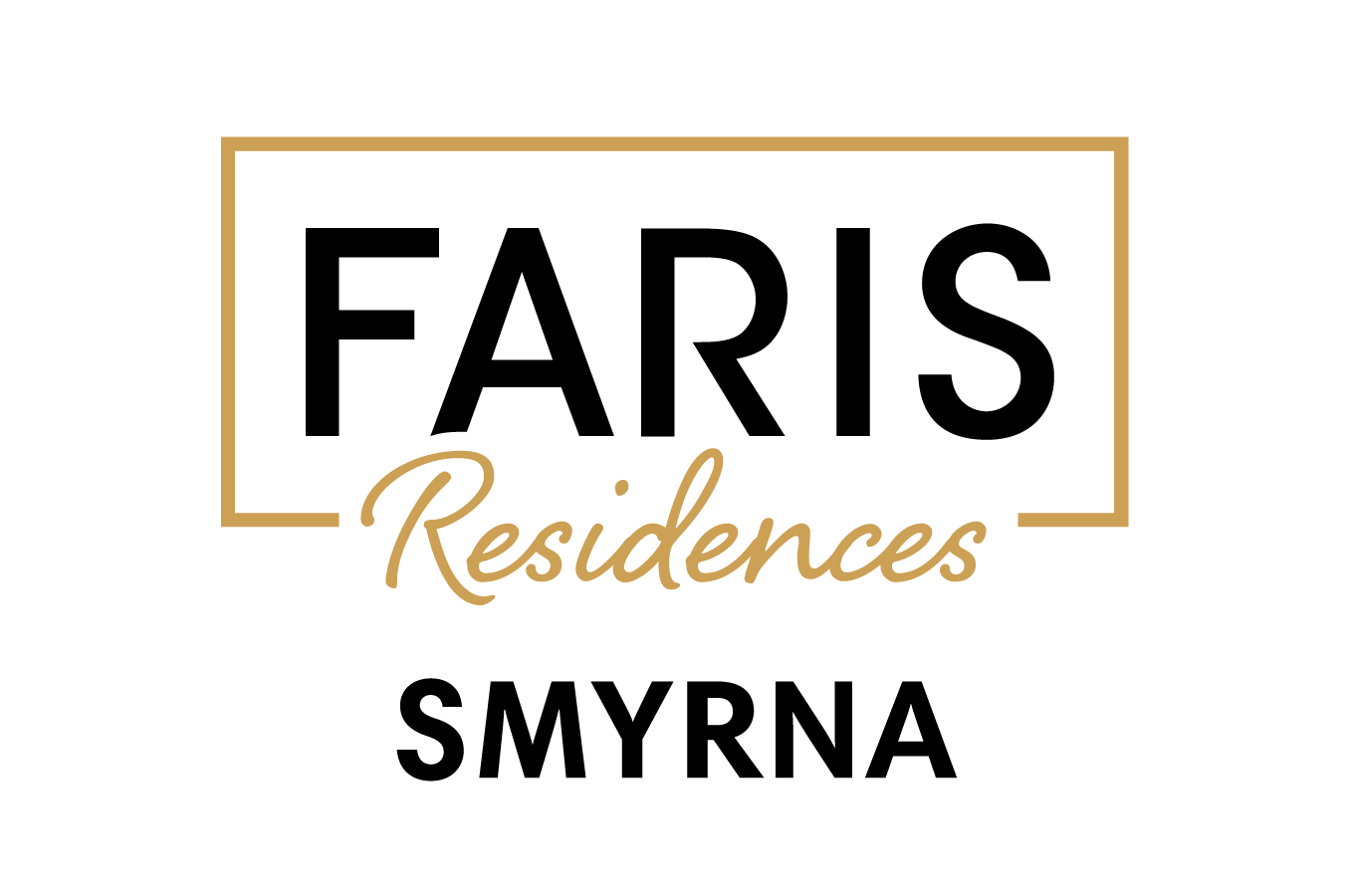 A logo with the words "FARIS Residences" and "Smyrna" on a green background.