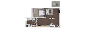A dollhouse living room with a couch, television, and picture frame.