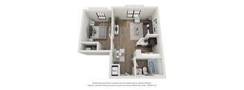 one bedroom floor plan at the flats at 87ten in charlotte, nc