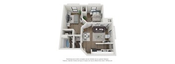 two bedroom floor plan at flats at 87ten in charlotte, nc