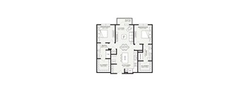 A black and white image of a house floor plan.