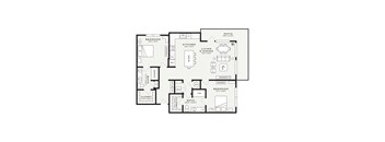 A black and white floor plan of a house with labeled rooms and dimensions.