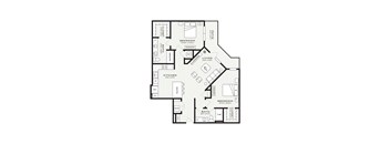A black and white image of a floor plan for a house.
