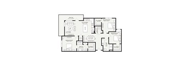 A black and white image of a house floor plan.