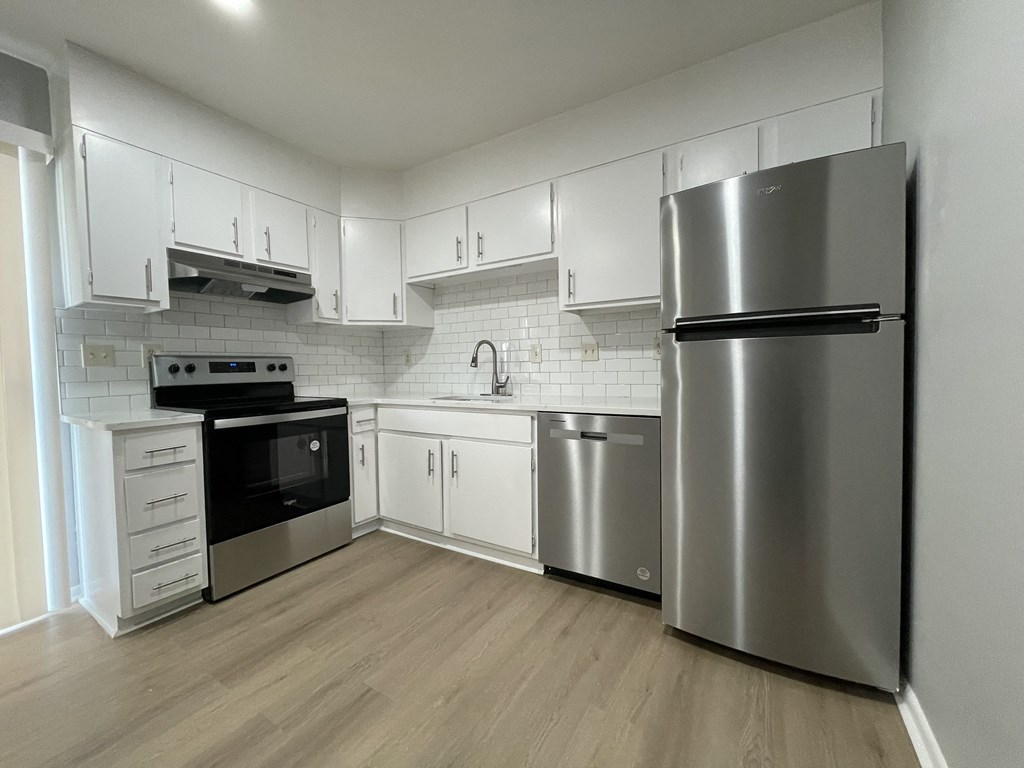 An upgraded studio kitchen at Four Seasons Villas, Greensboro, NC
