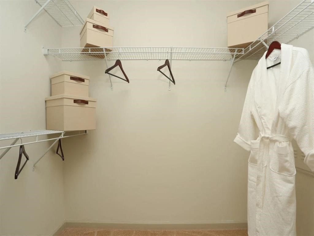 Spacious walk-in closet with shelving 2370 Main at Sugarloaf Duluth, GA