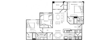 3 bedroom floor plan Cherokee Summit Acworth, GA
