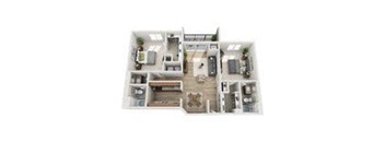 a bedroom with a bed and a desk in a room at Atler at Brookhaven, Atlanta