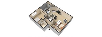 1 Bedroom 1 Bath Floor Plan at The Hub at 934 Apartments, Atlanta, GA
