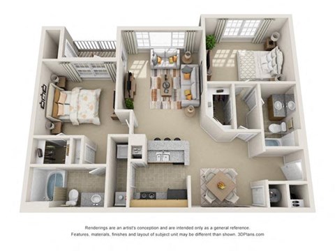 The Cedar Floor Plan at Haven North East, Atlanta, GA, 30340