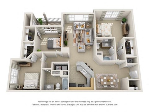 The Elderberry Floor Plan at Haven North East, Atlanta, 30340