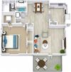 1 Bedroom 1 Bath Floor Plan 1 Bedroom 1 Bath Floor Plan at Vinings RiverVue, Atlanta