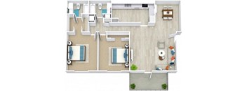 2 Bedrooms and 2 Bathrooms Floor Plans at Vinings RiverVue Apartments, Atlanta, Georgia