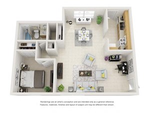 Floorplan Photos Gallery One bedroom one bathroom apartment at Green Meadows 2910, August, GA 30906