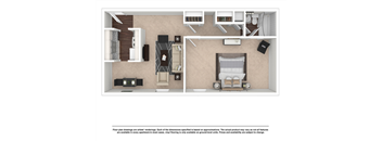 1 Bed 1 Bath Floor Plan at Summit Augusta, Augusta, Georgia