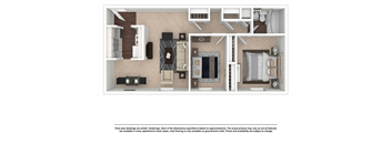 2 Bedroom 1 Bath Floor Plan at Summit Augusta Georgia