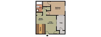 1 bed 1 bath Asimina Floor Plan at The Landing At Pleasantdale, Georgia