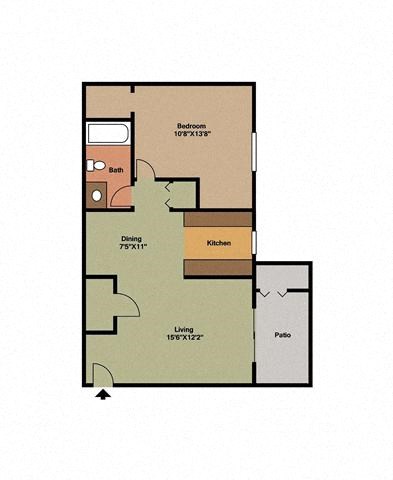 1 bed 1 bath Birch Floor Plan at The Landing At Pleasantdale, Georgia, 30340