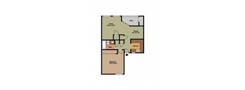 1 bed 1 bath Cedar Floor Plan at The Landing At Pleasantdale, Doraville, GA, 30340