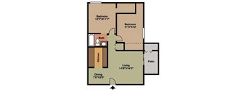 2 bed 1 bath Dogwood Floor Plan at The Landing At Pleasantdale, Doraville, Georgia
