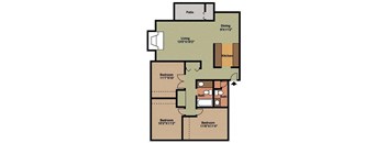 3 bed 2 bath Fringe Floor Plan at The Landing At Pleasantdale, Doraville, 30340