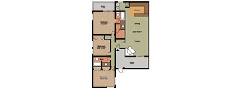 3 bed 2 bath Golden Rain Floor Plan at The Landing At Pleasantdale, Doraville
