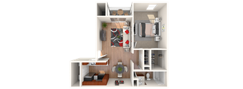 1 Bedroom 1 Bathroom Floor Plan at Breckinridge Vue, Duluth, 30096