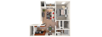 1 Bedroom 1 Bath Floor Plan at Breckinridge Vue, Duluth, GA