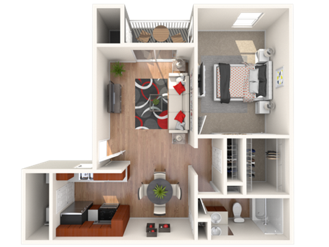 1 Bedroom 1 Bath Floor Plan at Breckinridge Vue, Duluth, GA