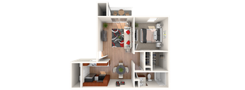 1 Bedroom Floor Plan at Breckinridge Vue, Duluth, Georgia