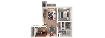 1 Bed 1 Bath Floor Plan at Breckinridge Vue, Duluth, GA, 30096