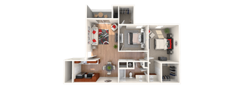 2 Bed1 Bath Floor Plan at Breckinridge Vue, Duluth