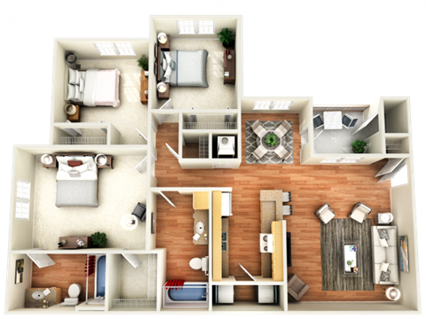 CANALILY DELUXE Floor Plan at Peaks at Gainesville, Gainesville