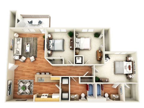 DAHLIA Floor Plan at Peaks at Gainesville, Gainesville, 30507